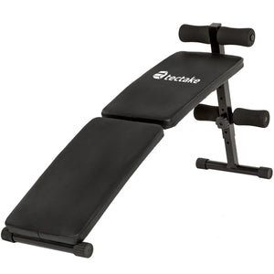 Sit-Up Bench - 4 positions, padded leg brace, foldable, faux leather & non-slip feet