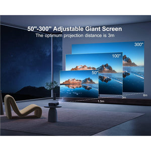 WiMiUS P62 Full HD 1080P Home Cinema Projector with Auto Focus, Wi-Fi 6, and Bluetooth 5.2