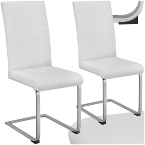 Dining Chairs - cantilevered, high backrest, flat steel frame
