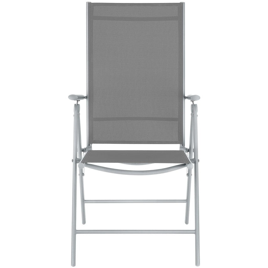 Tectake Marcellino Foldable Garden Chair, Silver 2-pack