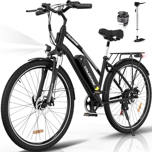 COLORWAY Elcykel 28" VAE - E-CYKEL MTB Avtagbart batteri 36V 15Ah - 250W motor - Shimano 7 växlar - Svart