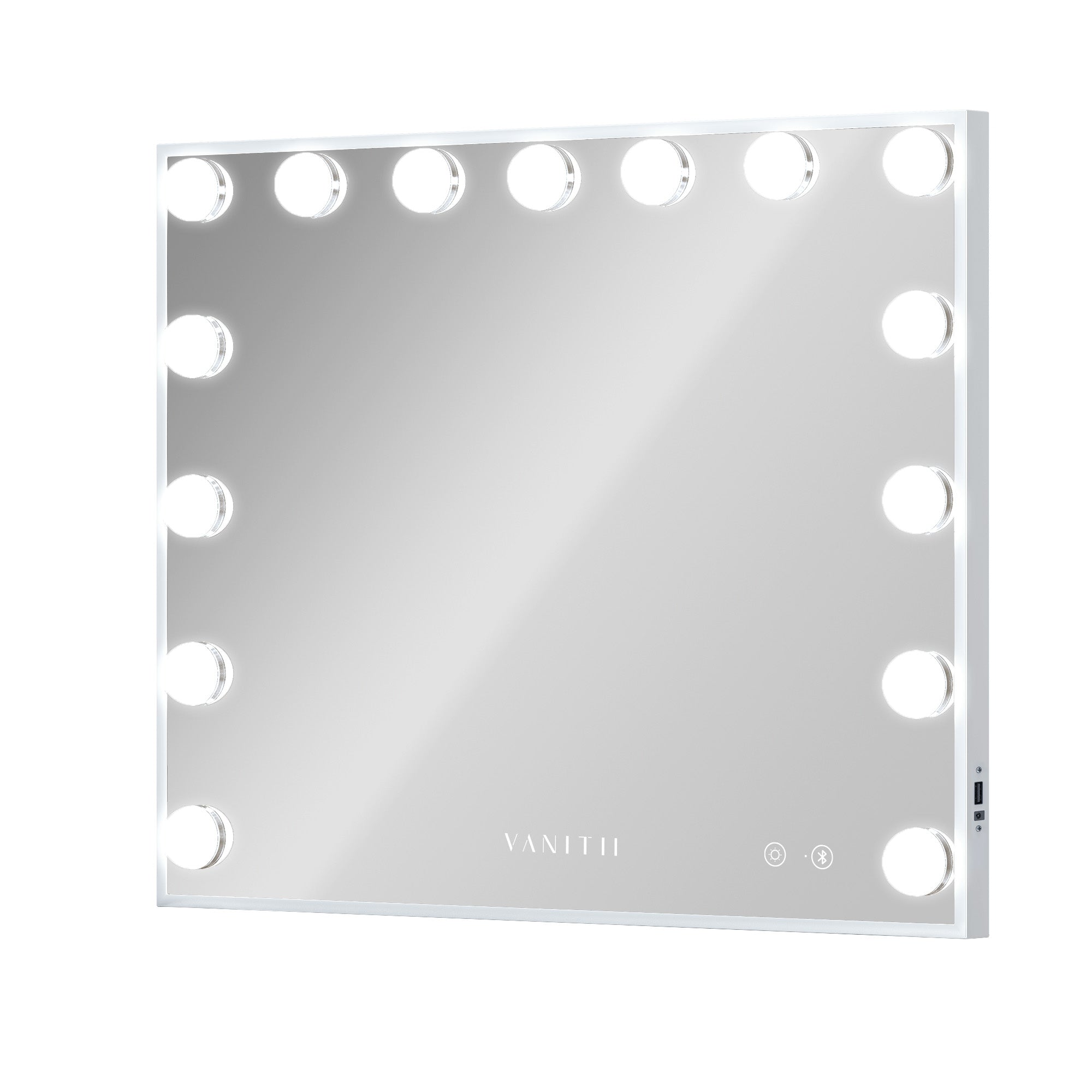 Vanitii Hollywood Mirror with Bluetooth and 15 Dimmable LED Bulbs