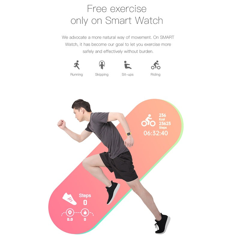 iWear M7 Smart & Fit Watch with Full Touch 1.3'' IPS Media control / HR / Blood pressure / Social Black