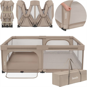 Lionelo Florence Easy Fold Playpen 150 x 180 cm - Beige Sand