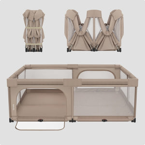 Lionelo Florence Easy Fold Playpen 150 x 180 cm - Beige Sand