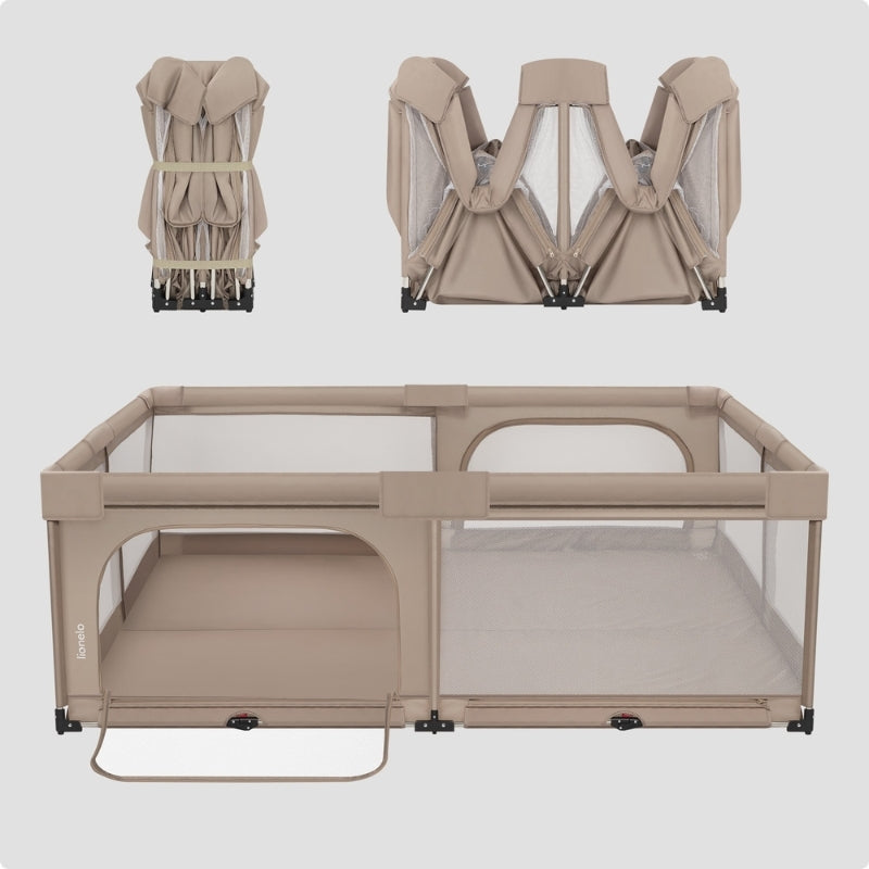 Lionelo Florence Easy Fold Playpen 150 x 180 cm - Beige Sand