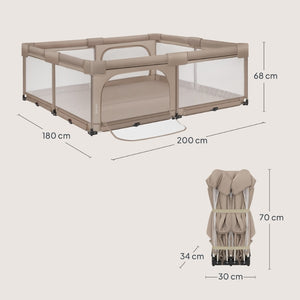 Lionelo Florence Easy Fold Playpen 150 x 180 cm - Beige Sand