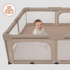 Lionelo Florence Easy Fold Playpen 150 x 180 cm - Beige Sand