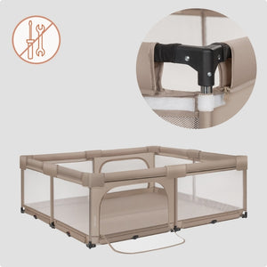 Lionelo Florence Easy Fold Playpen 150 x 180 cm - Beige Sand