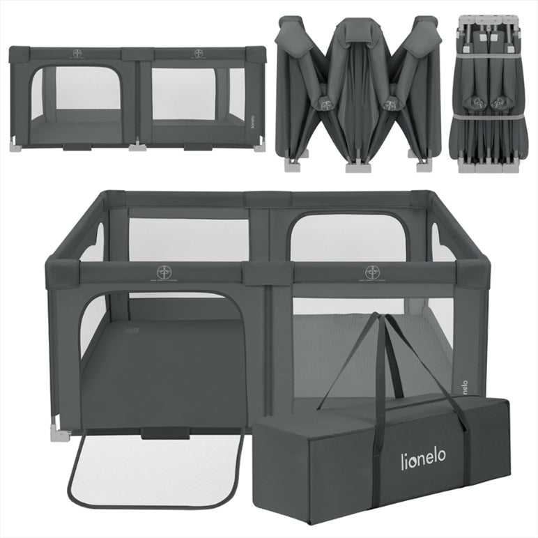 Lionelo Florence Easy Fold Playpen, Grey Graphite