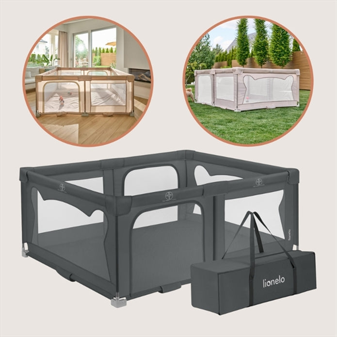 Lionelo Florence Easy Fold Playpen, Grey Graphite