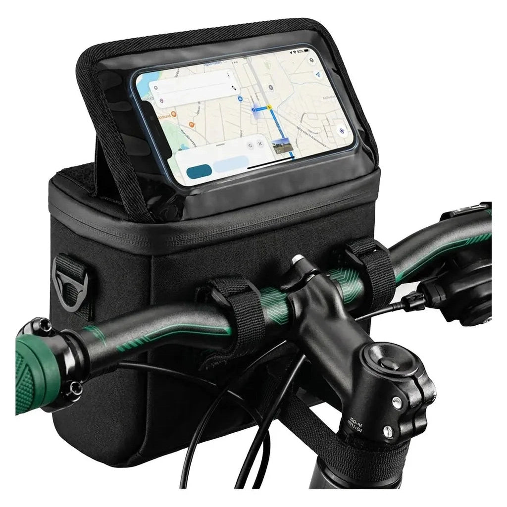 Trizand Bicycle Handlebar Bag With Phone Holder, Black