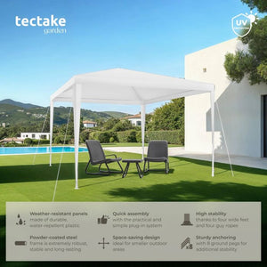 Tectake Gazebo Farah, White, 3 x 3 m