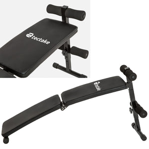 Sit-Up Bench - 4 positions, padded leg brace, foldable, faux leather & non-slip feet