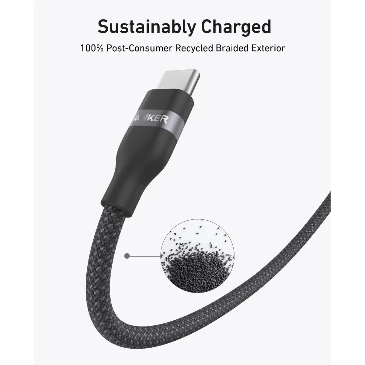 Anker Upcycled-Braided USB-C to USB-C Cable, 240W, 2m, Black