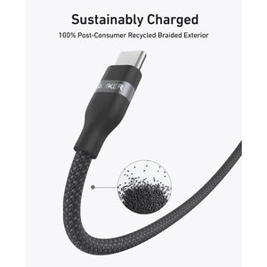 Anker Upcycled-Braided USB-C to USB-C Cable, 240W, 2m, Black