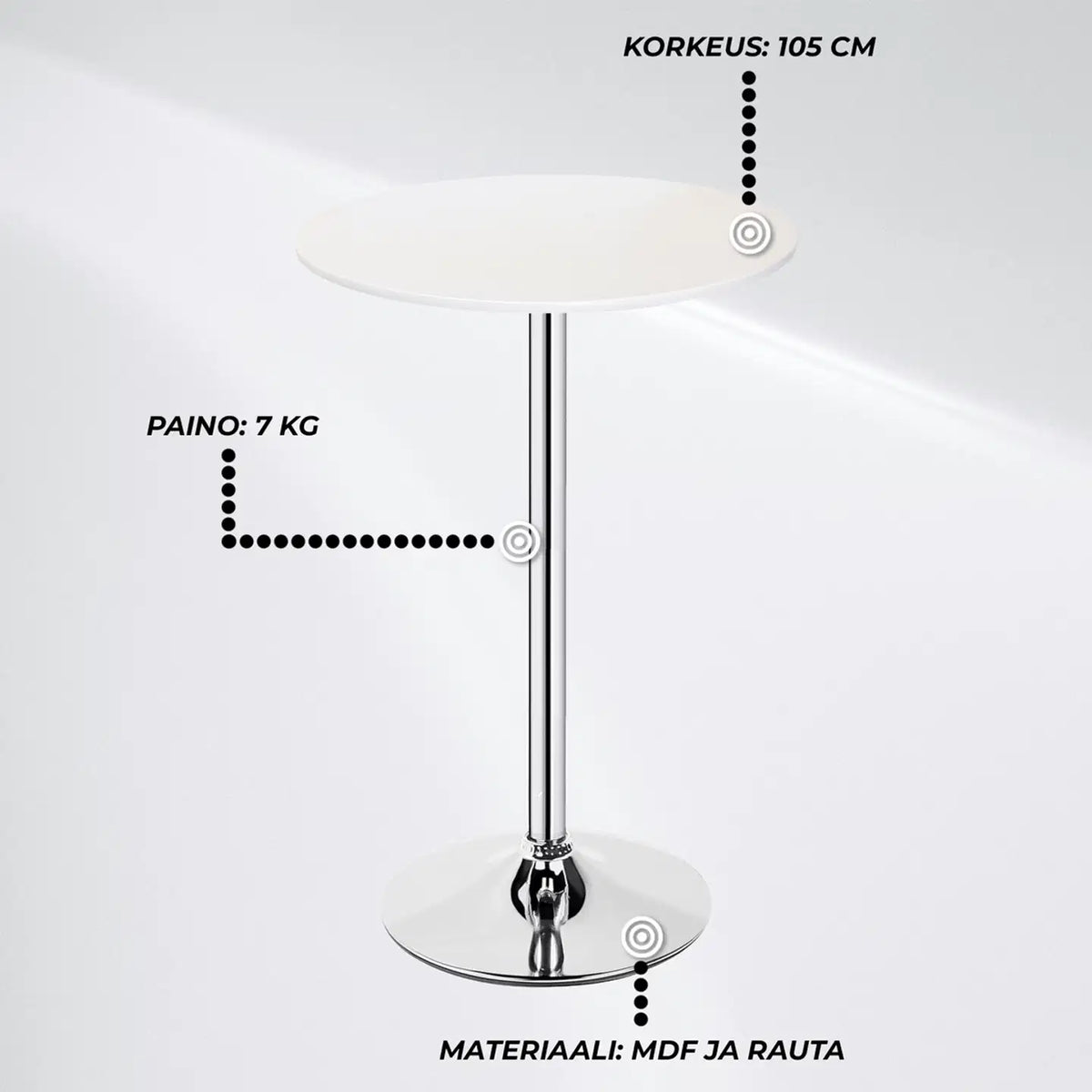Lykke Bar Table Comfort 60x105 cm, White