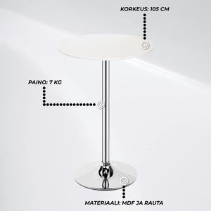 Lykke Bar Table Comfort 60x105 cm, White