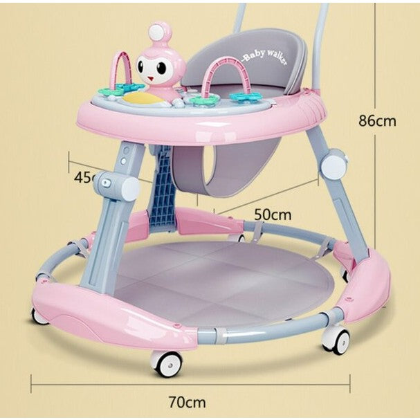 6-in-1 Ergonomic Tavalax Baby Walker with Music Panel, Adjustable Height, and 360° Silent Wheels