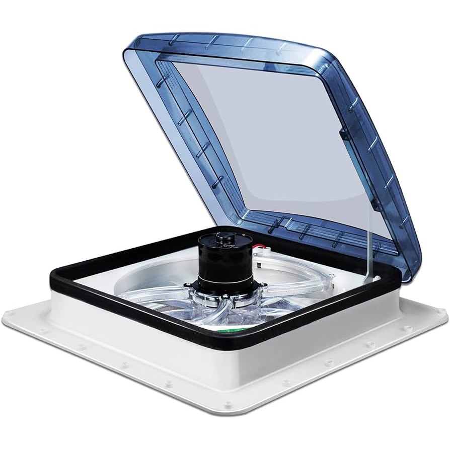 Camper Roof Hatch with Ventilator, 3 Positions, 12V, Electric