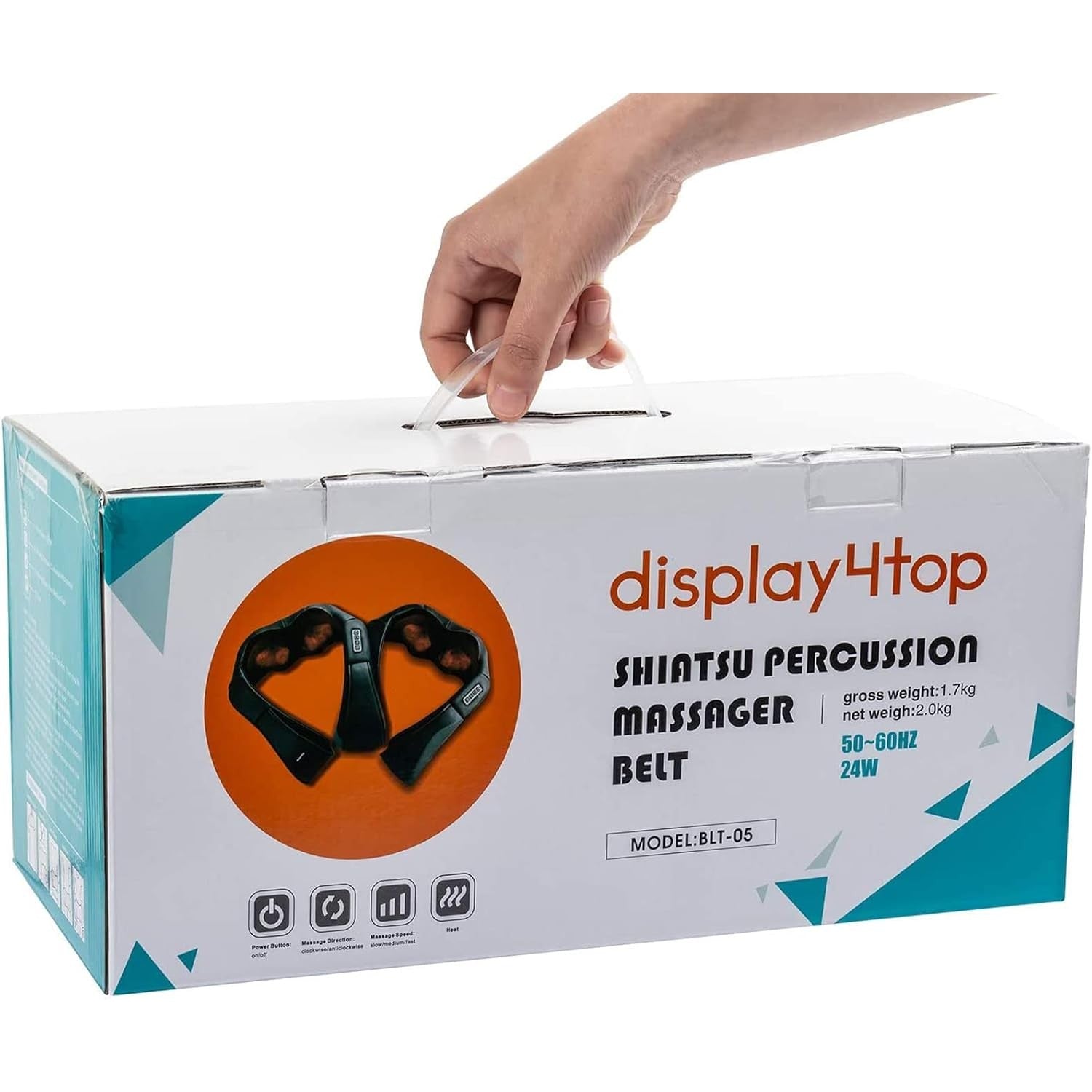 Display4top Massager with Heat Function, Electric 3D Rotation