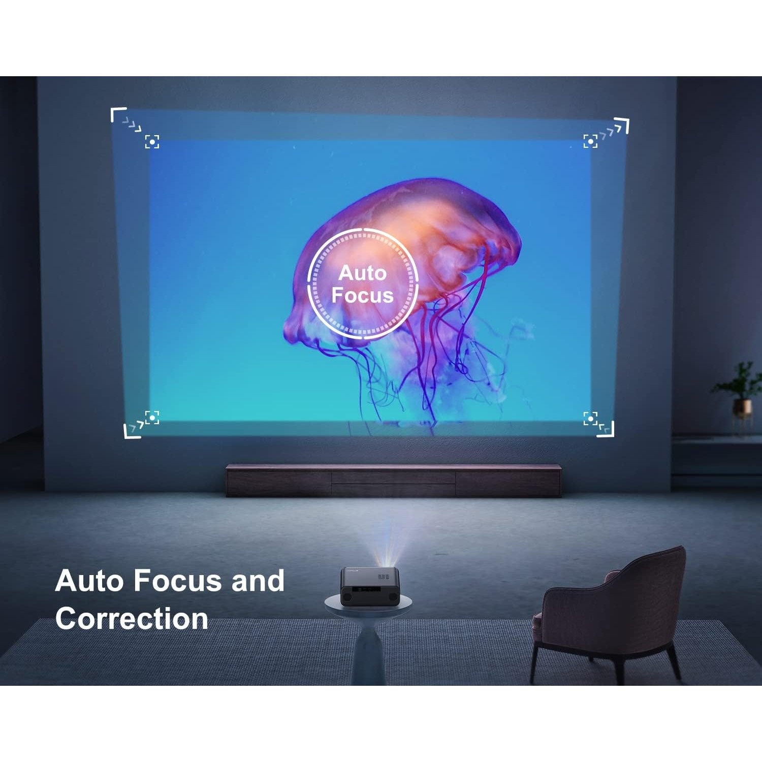 WiMiUS P62 Full HD 1080P Home Cinema Projector with Auto Focus, Wi-Fi 6, and Bluetooth 5.2