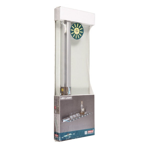 Led Glass Shelf Set W 60 x D 20 x H 0.8 cm clear/silver