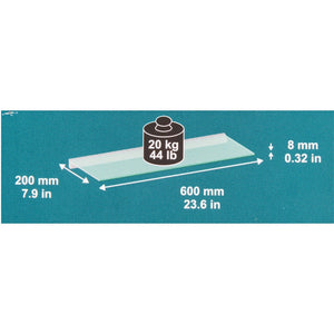 Led Glass Shelf Set W 60 x D 20 x H 0.8 cm clear/silver