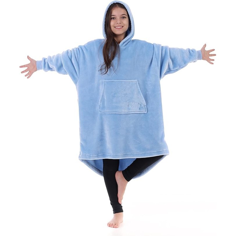 The Comfy Original Jr Wearable Blanket Hoodie, Serenity Blue