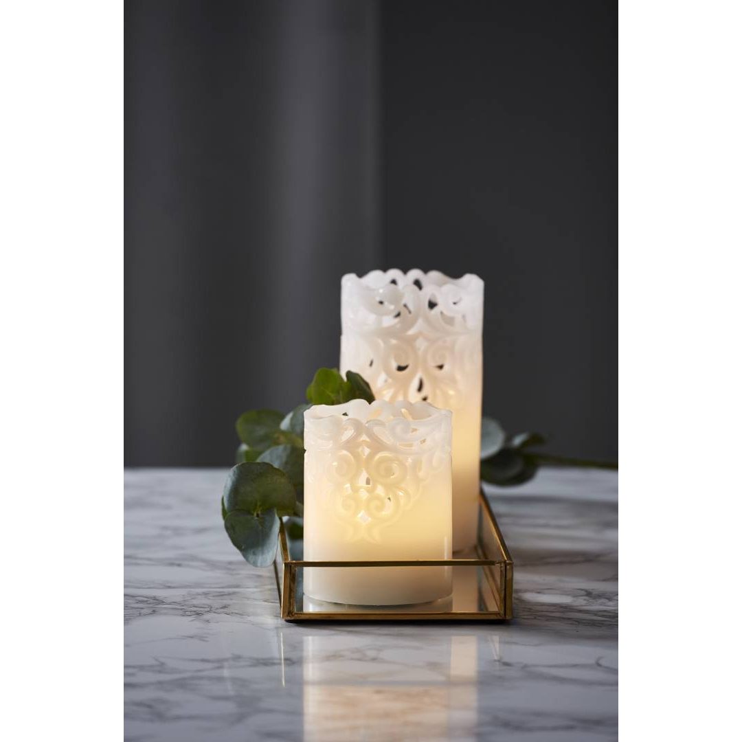 Star Trading Clary LED Pillar Candle, White