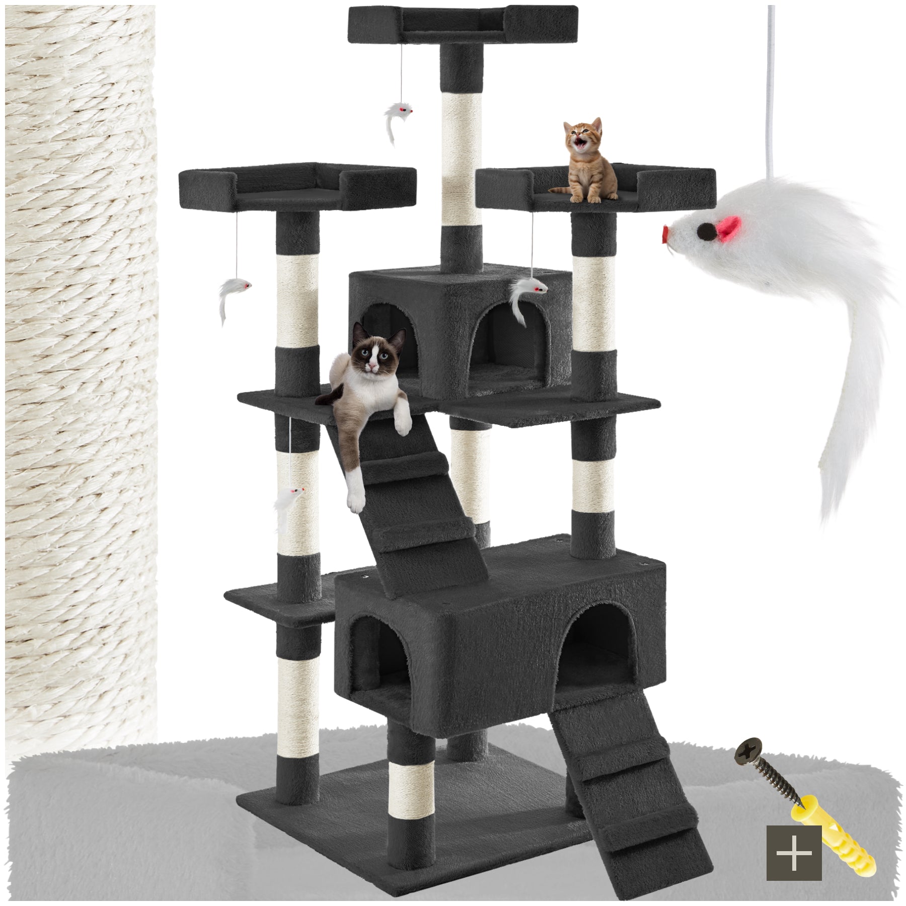 Cat Tree Barney - 170 cm, sisal cat scratching posts