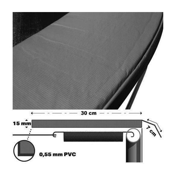 Durable Trampoline Edge Protection - Black - 180-183cm