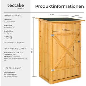 Tectake Taman Flat Roof Garden Shed