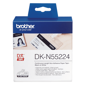 Brother DK-N55224 Continuous Non-Adhesive Paper Roll 54mm x 30.5m Black on White