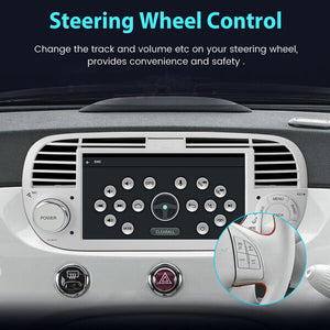 7-inch Android Multimedia CarPlay Radio for Fiat 500 2007-2015 , White
