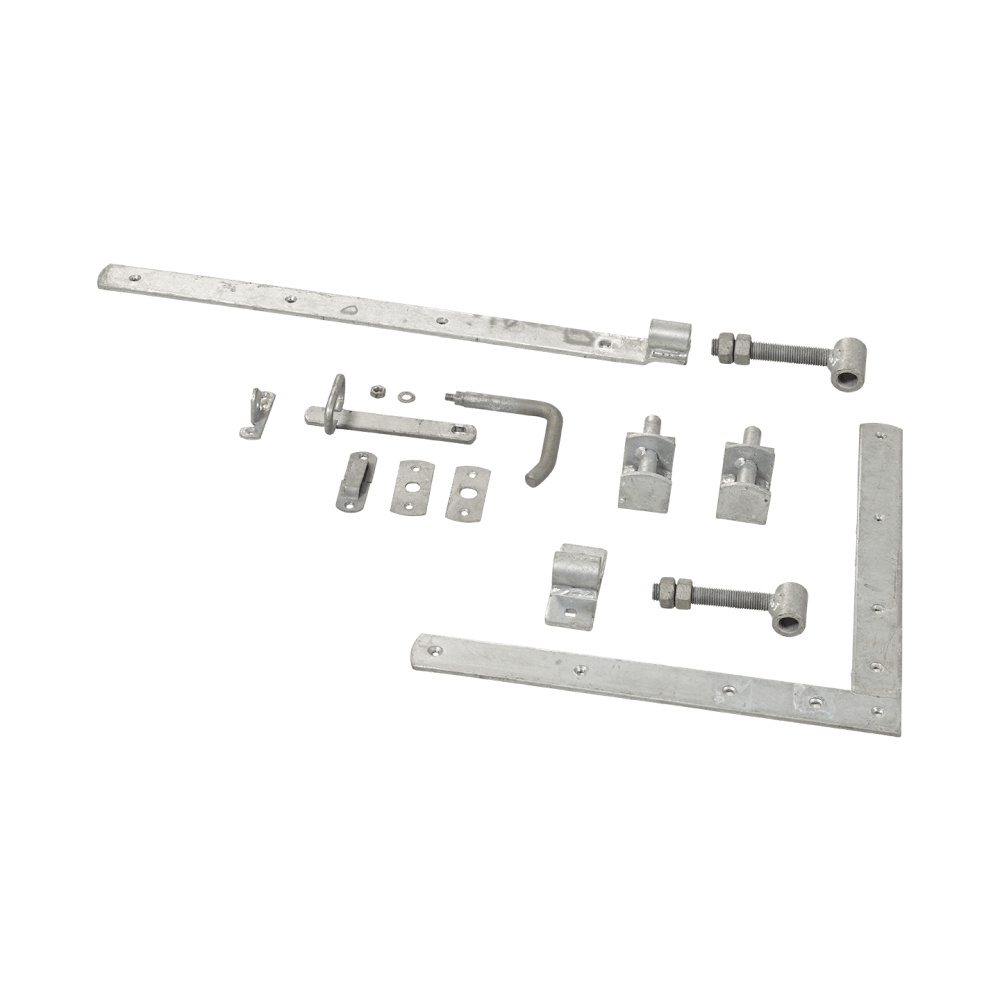 Adjustable Door Fitting for Single and Double Garden Doors, Silver