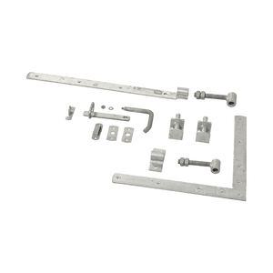Adjustable Door Fitting for Single and Double Garden Doors, Silver