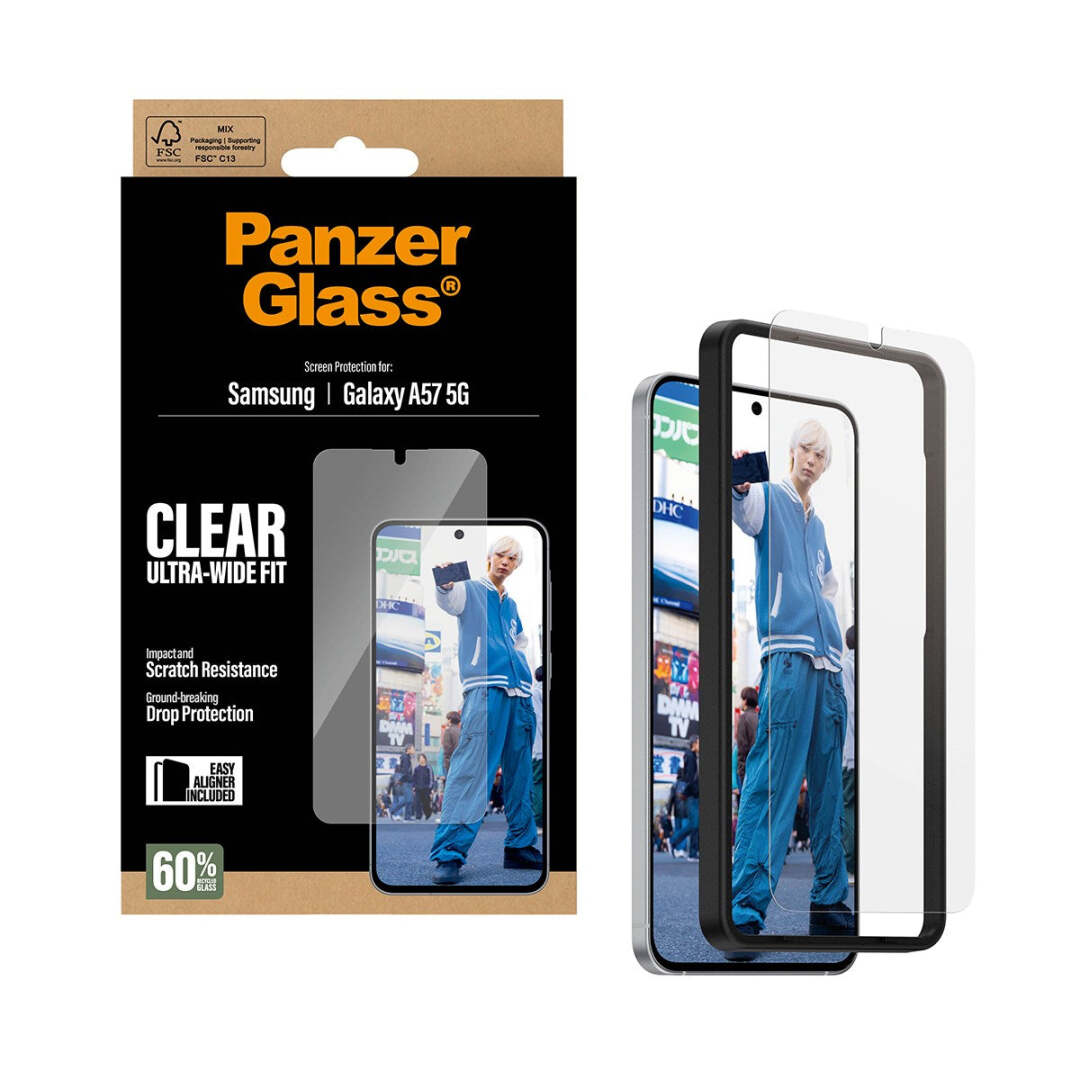 PanzerGlass Screen Protector Ultra-Wide Fit, Samsung Galaxy A57