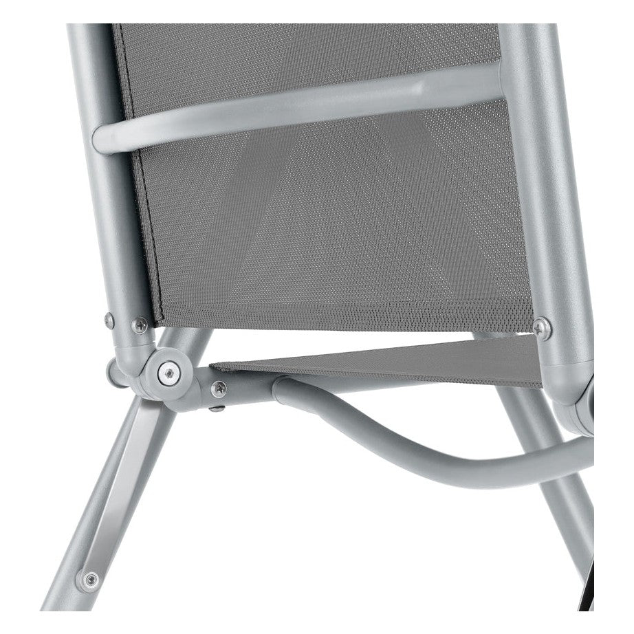 Tectake Marcellino Foldable Garden Chair, Silver 2-pack