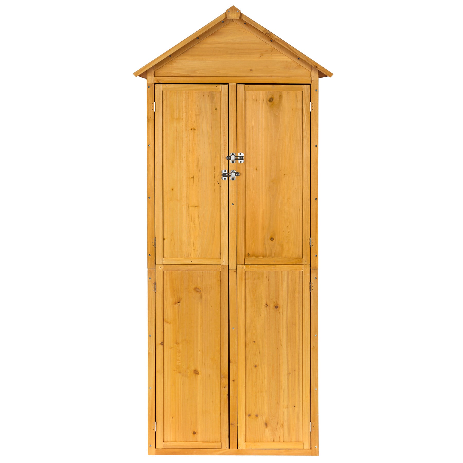 Garden storage shed with a pitched roof