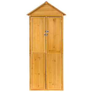 Garden storage shed with a pitched roof