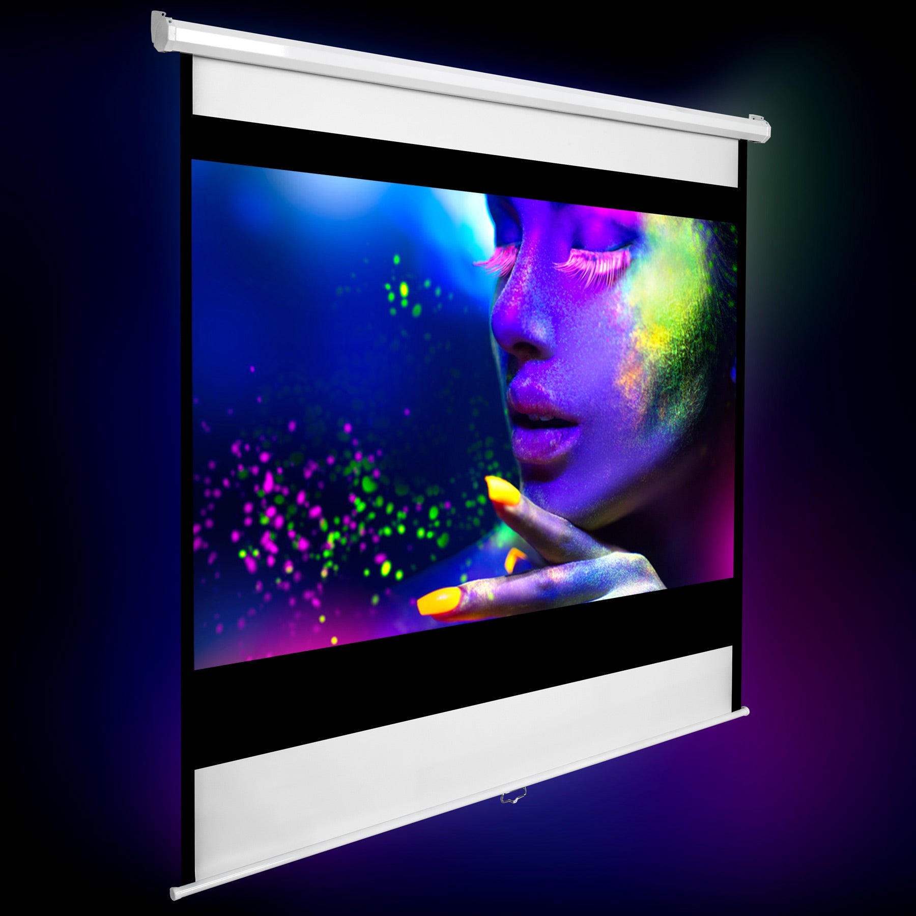 Projector Screen - retractable, wall & ceiling mounted, HD optimised, 2-layers