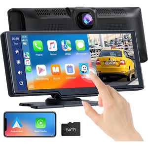 Toguard Car Stereo Touchscreen With Dashcam, Black