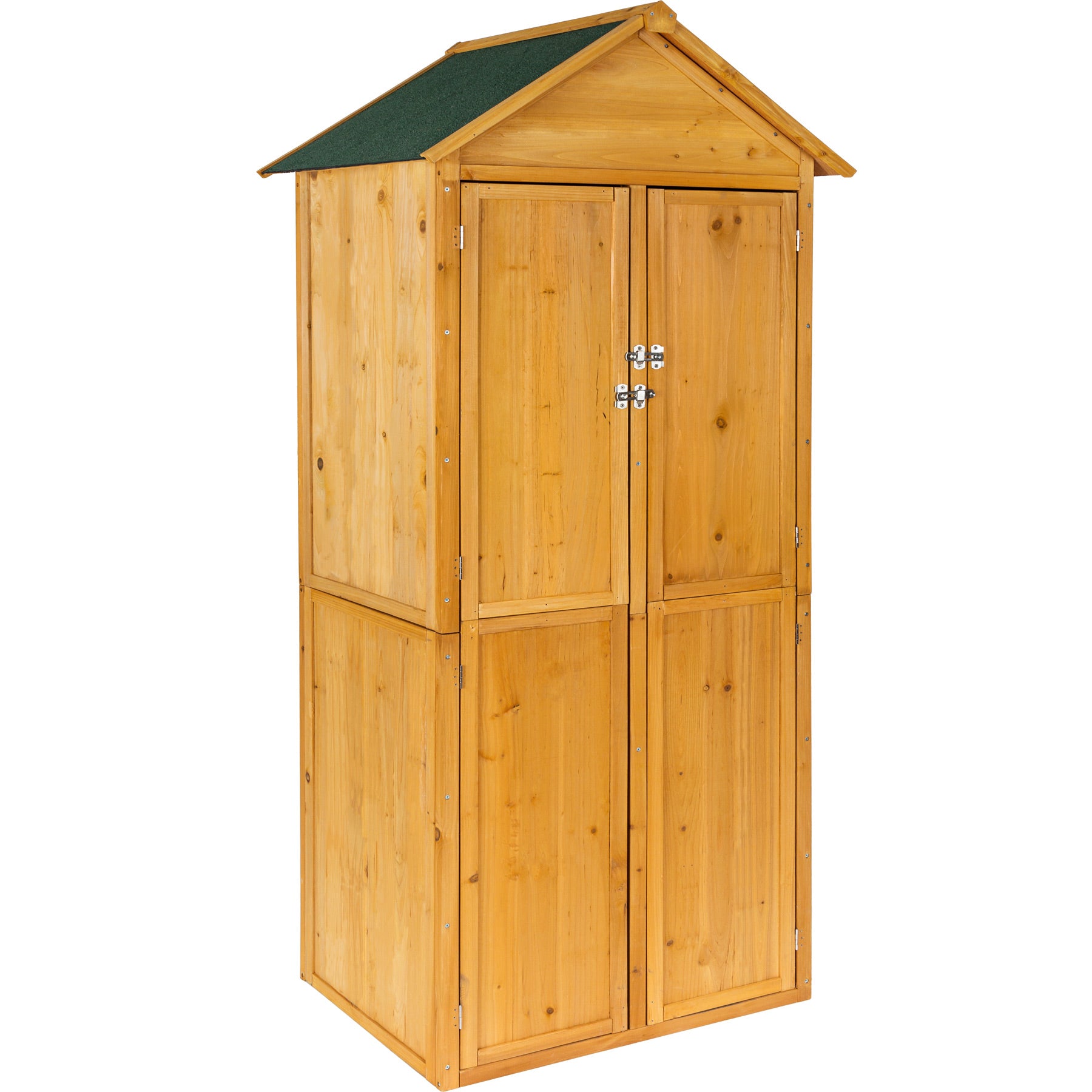 Garden storage shed with a pitched roof