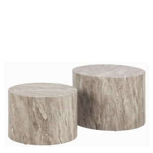 Actona Dice Round Coffee Table Set, Grey