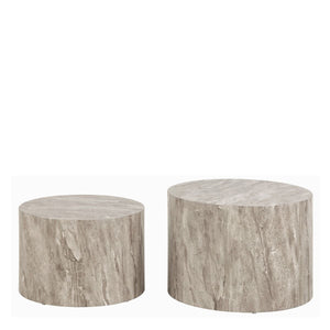 Actona Dice Round Coffee Table Set, Grey