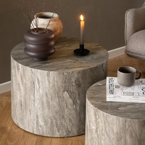 Actona Dice Round Coffee Table Set, Grey