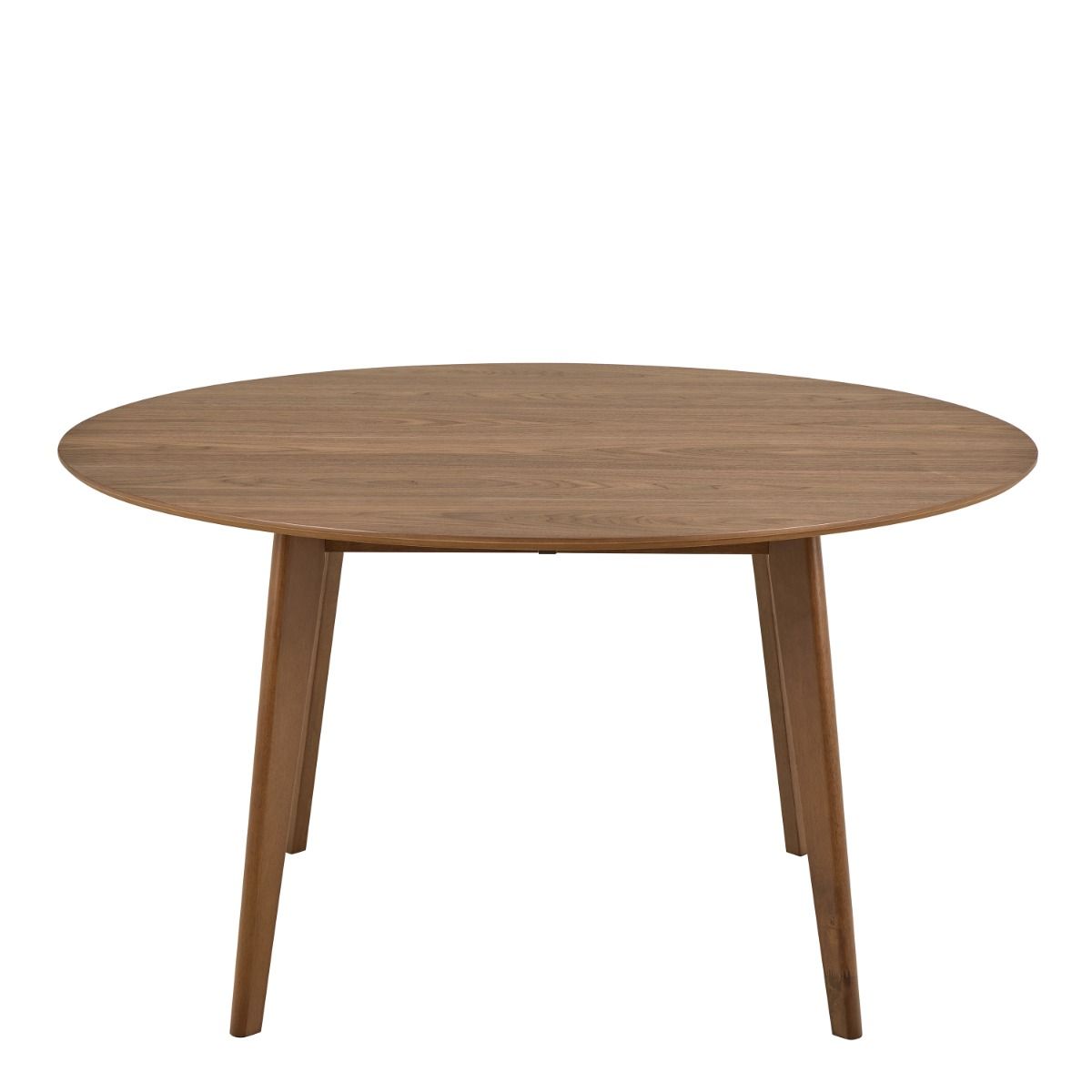 Roxby 4-Seater Round Dining Table in Matte Walnut Veneer 140 cm x 76 cm