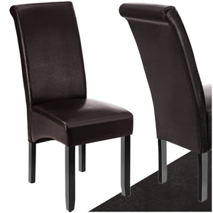 Dining Chair - ergonomic seat shape, high backrest, padded, faux leather
