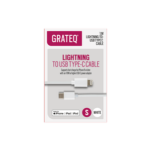 GRATEQ LIGHTNING Cable 1M PD White